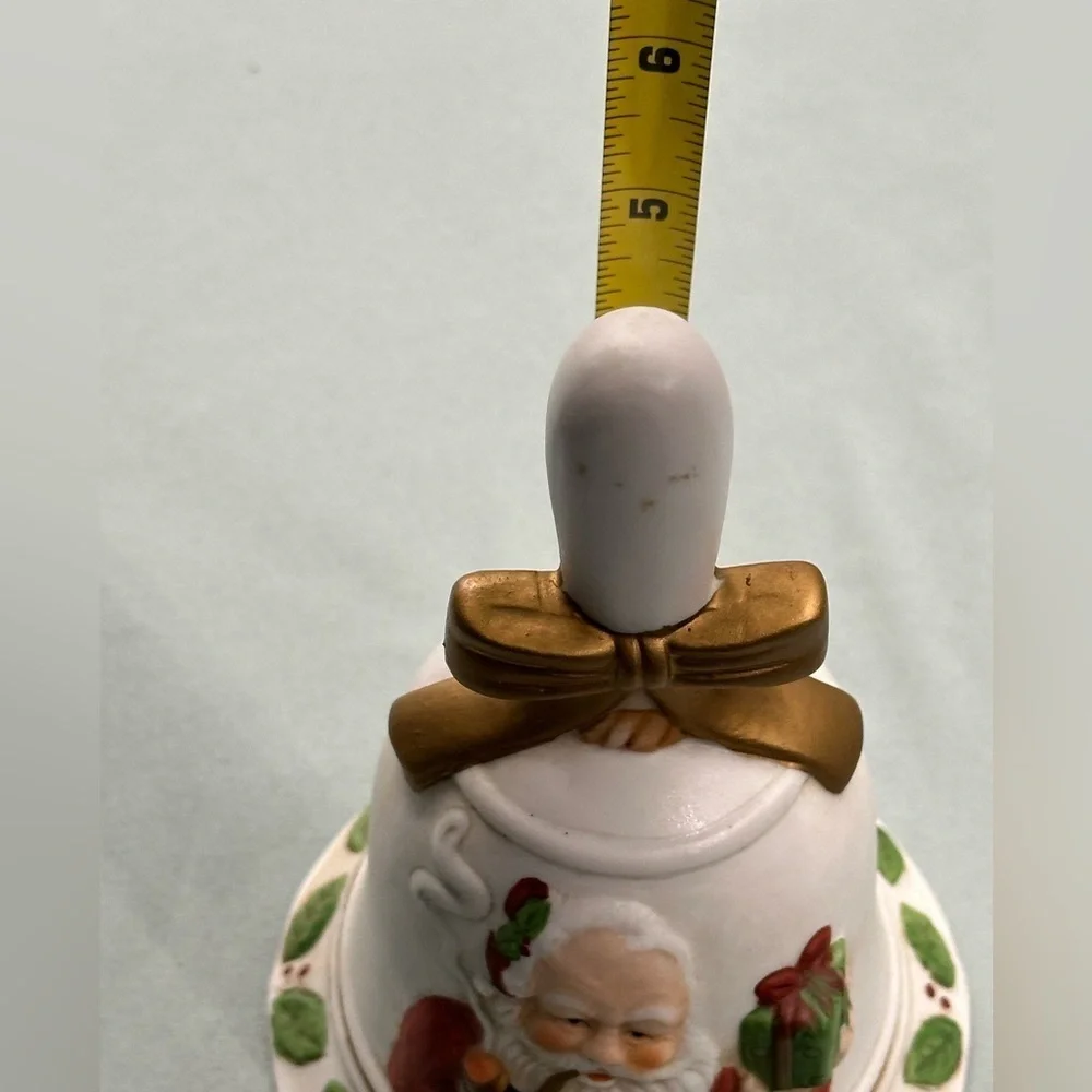 Beautiful white porcelain Santa bell
